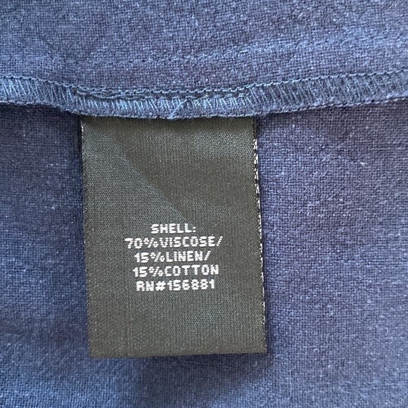 Marée Pour Tio V-Neck Ruffle Trim Short Sleeve Knee Length Dress Viscose Linen - Picture 11 of 15